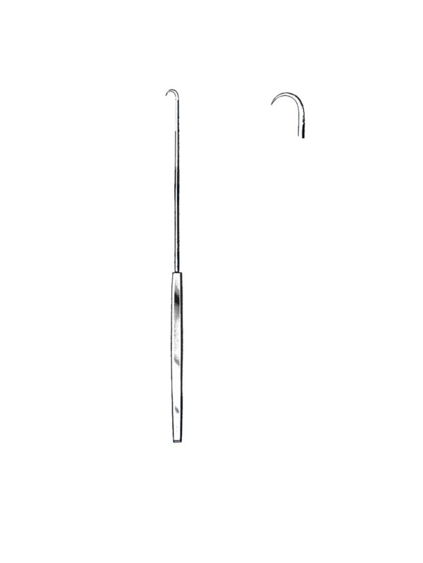Emmett Uterine Tenaculum Hook, 9" (23 cm) # 1, Full Curve
