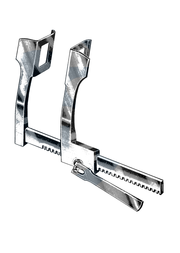 Finochietto Rib Spreader 10" Spread, 2 3/4" x 2 1/2" Blade (25 cm Spread, 70 mm x 63 mm Blade)