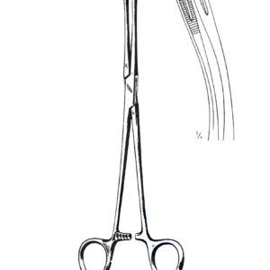 Fletcher Cervix Holding Forceps, Serrated, Curved 9 1/2" (24 cm)