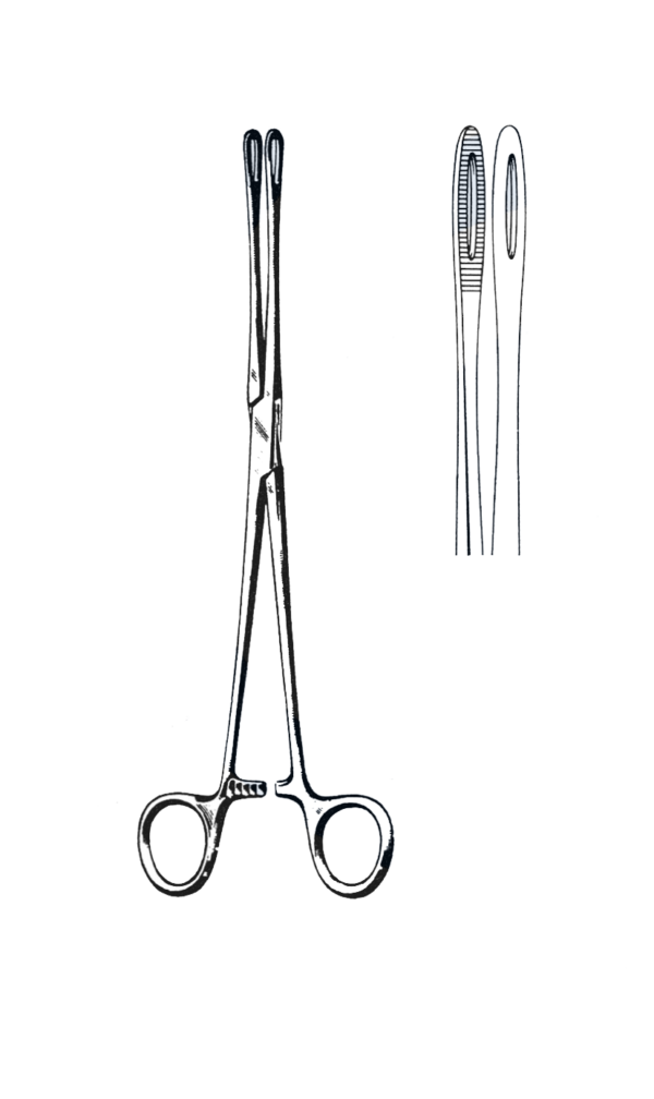 Fletcher Cervix Holding Forceps, Serrated, Straight 9 1/2" (24 cm)