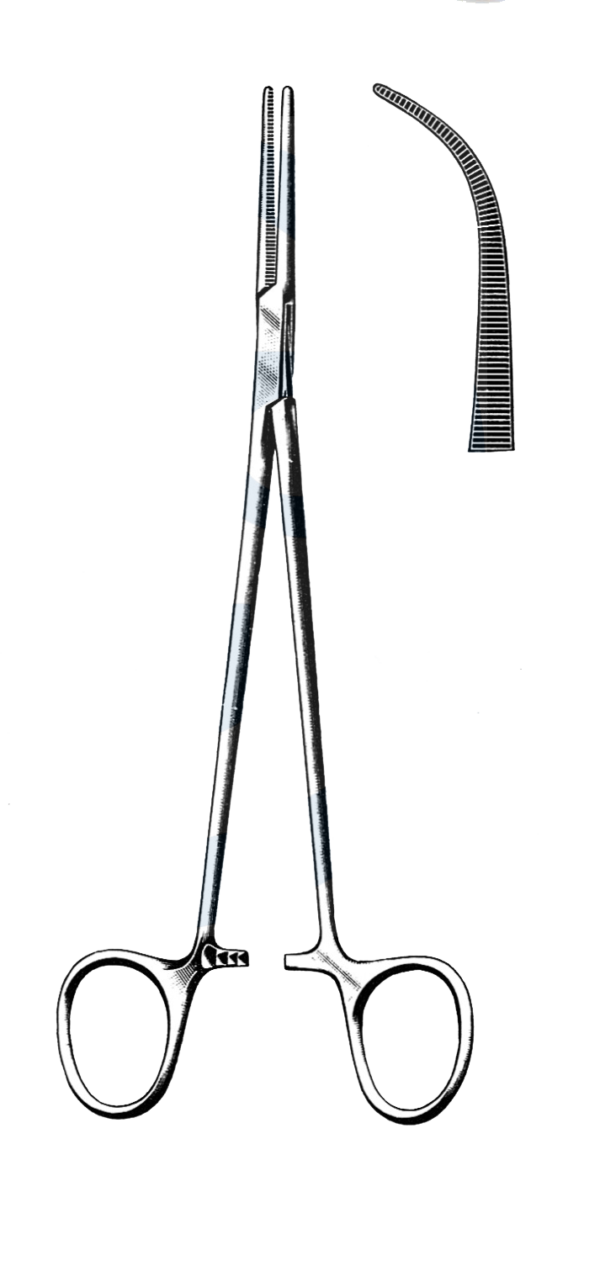Heiss Thoracic Forceps, Strong Curve 8" (20 cm)
