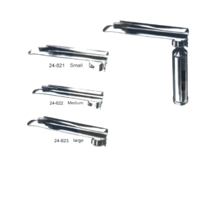 Laryngoscopes ( Guedel ) Complete With Battery Handle And 3 Blade, In Velved-Lined Case, Large