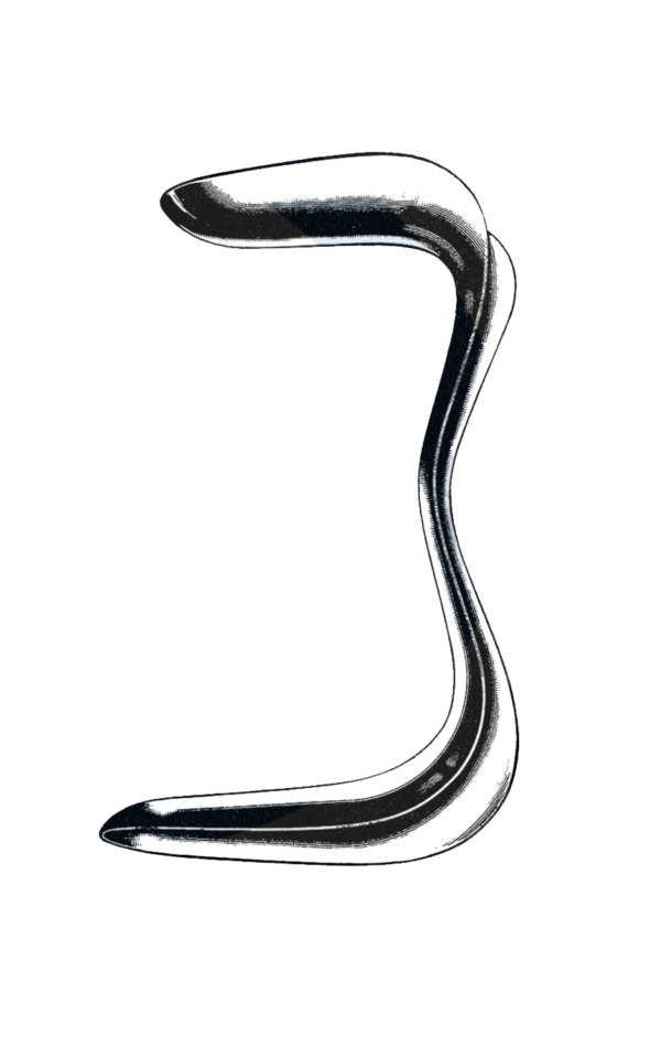 Sims Vaginal Speculum, 6 1/2" Long Double Ended, # 2, 2 1/2" x 1" & 1 1/4" x 3" ( 64 mm x 25 mm & 33 mm x 76 mm)