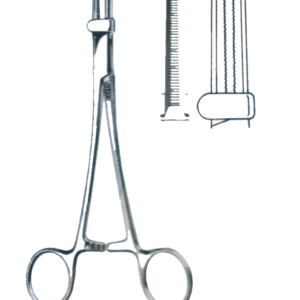 U.S Pattern Tube Occluding Clamps, Straight, Serrated Jaws, With Guard 7 1/2" (19.1 cm)